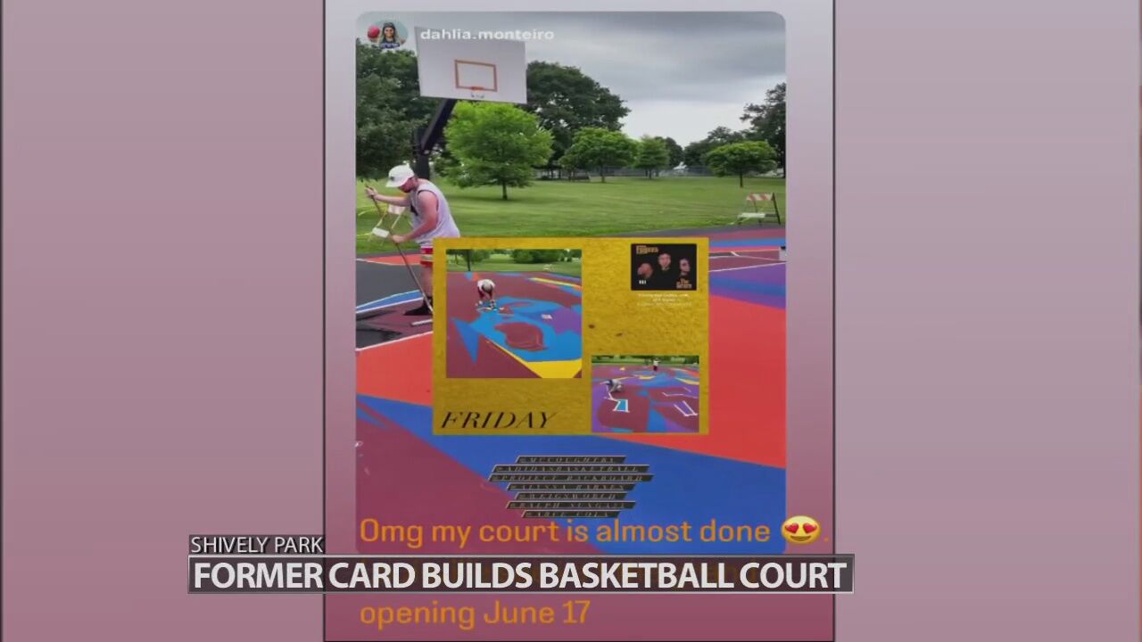 Former UofL star Angel McCoughtry building basketball court at Shively Park